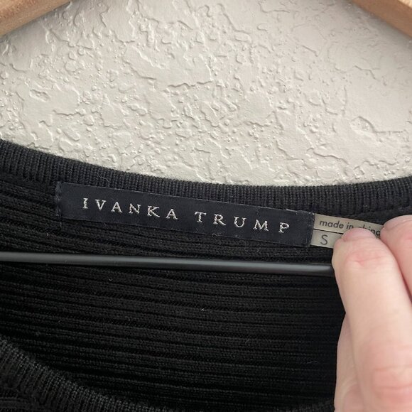 Ivanka Trump Black Knit 3/4 Sleeve Dress Small - Picture 2 of 4